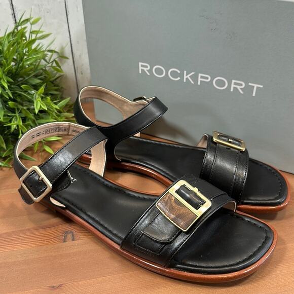 Rockport Zadie Buckle Total Motion Leather Sandals Wide Width Size 9.5 - Picture 3 of 12